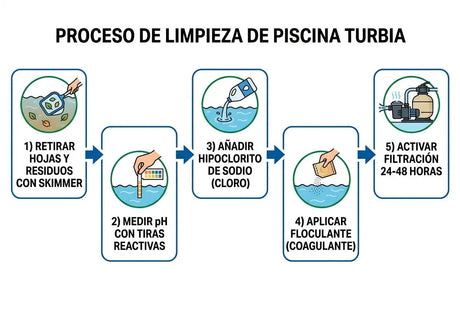 Agua turbia piscina después de lluvia: causas y soluciones