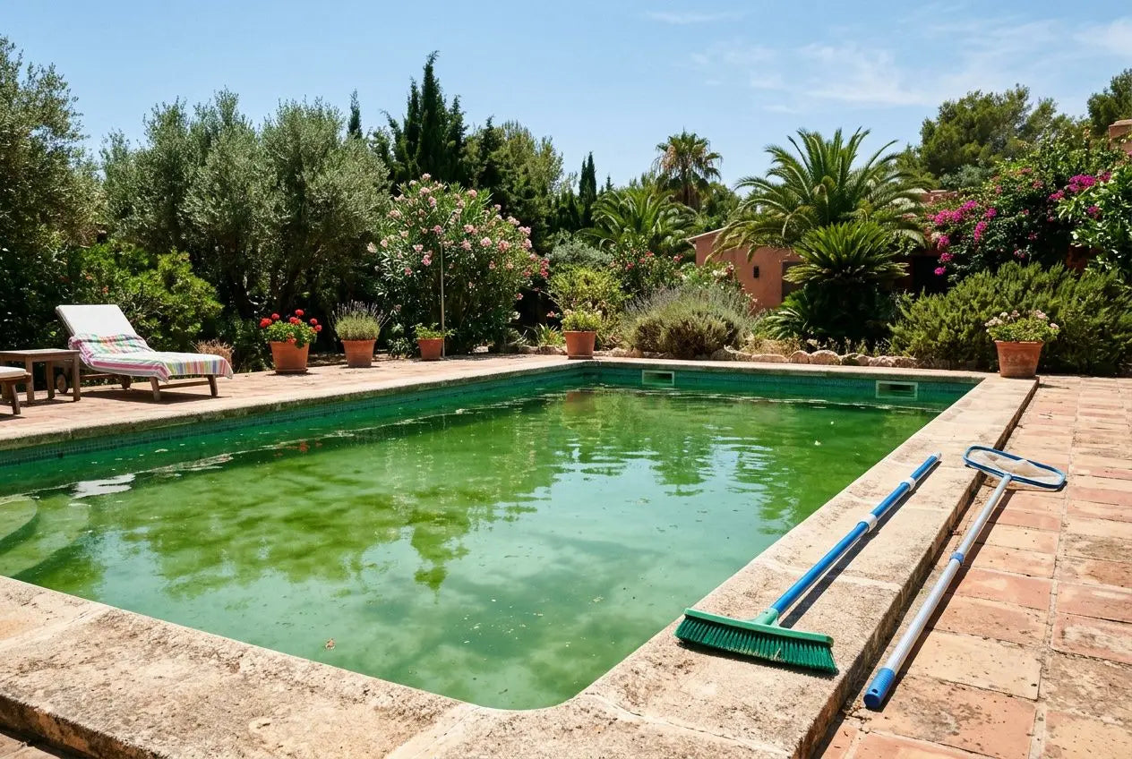 Cómo limpiar una piscina sin vaciar agua: piscina verde y turbia